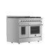 FORNO Galiano 48-inch Gas Range Stainless Steel, 8 Burners, 107,000 BTU, Griddle, 6.58 cu.ft. Double Oven FORNO