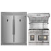Forno 3-Piece Bundle - Galiano 48" Dual Fuel Range, Rizzuto 60" Refrigerator, Range Hood FORNO