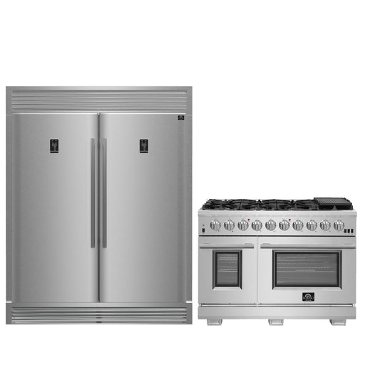 Forno Premium 2-Piece Bundle - Capriasca 48" Range, Rizzuto 60" Convertible Refrigerator FORNO