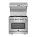 Forno Capriasca 36" Gas Range, 6 Brass Burners, 120,000 BTU, 5.36 cu.ft. Oven FORNO