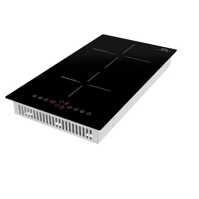 Forno Parco 12-Inch Induction Cooktop, 2 Zones, 3600W, Touch Control, 9 Power Levels & Booster Function FORNO