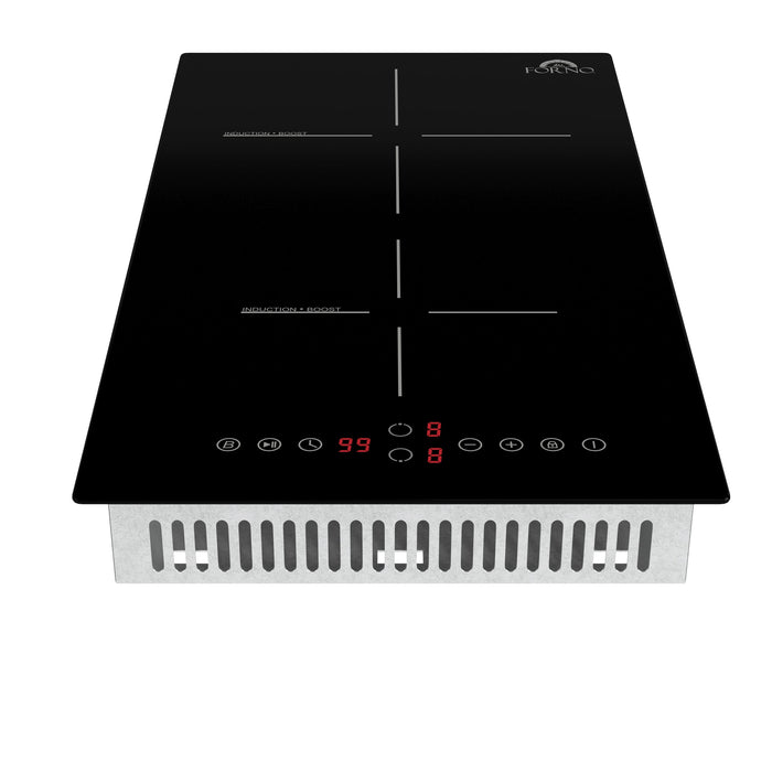 Forno Parco 12-Inch Induction Cooktop, 2 Zones, 3600W, Touch Control, 9 Power Levels & Booster Function FORNO
