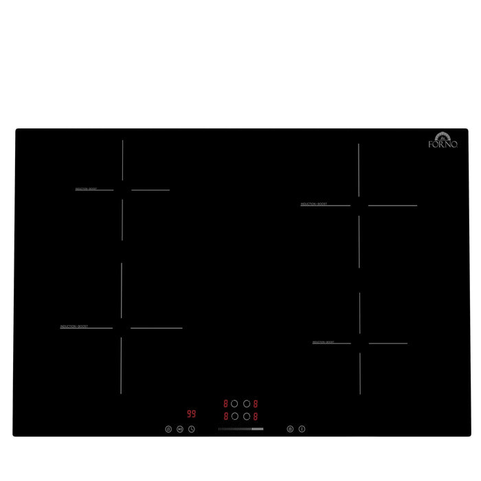Forno Parco 30-Inch Induction Cooktop, 4 Zones, 7200W, Touch Control, 9 Power Levels & Booster Function FORNO
