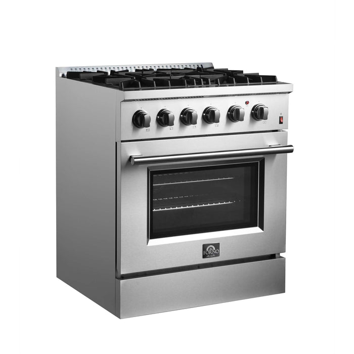 Forno Marco 30" Dual Fuel Range, 4 Burners, 37,000 BTU, 4.32 cu.ft. Convection Oven FORNO