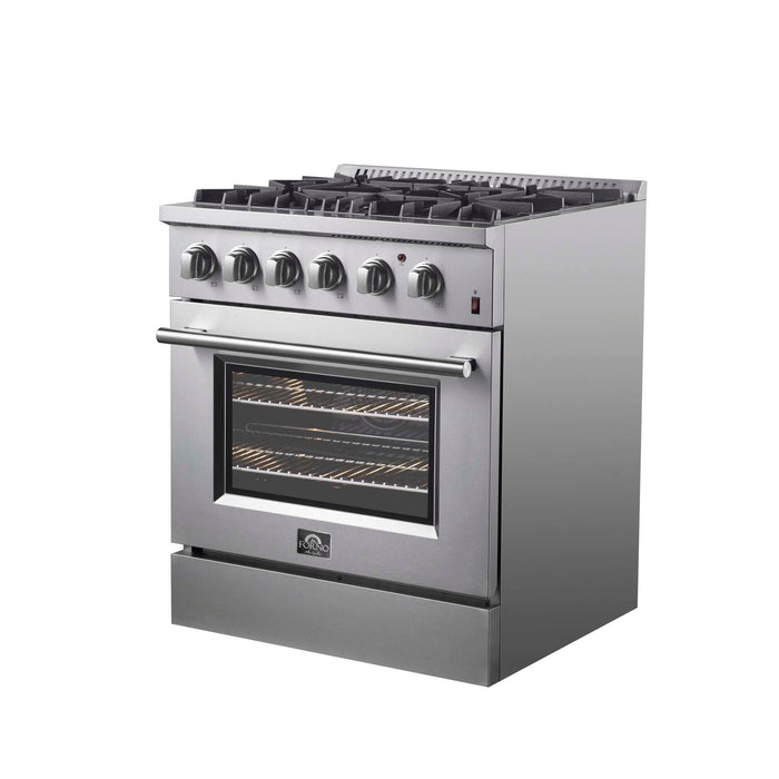 Forno Marco 30" Dual Fuel Range, 4 Burners, 37,000 BTU, 4.32 cu.ft. Convection Oven FORNO