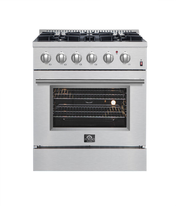 Forno Marco 30" Dual Fuel Range, 4 Burners, 37,000 BTU, 4.32 cu.ft. Convection Oven FORNO