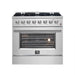 Forno Marco 36-Inch Dual Fuel Range, 6 Sealed Burners - 67,000 BTU, 5.36 cu.ft. True Convection Oven FORNO