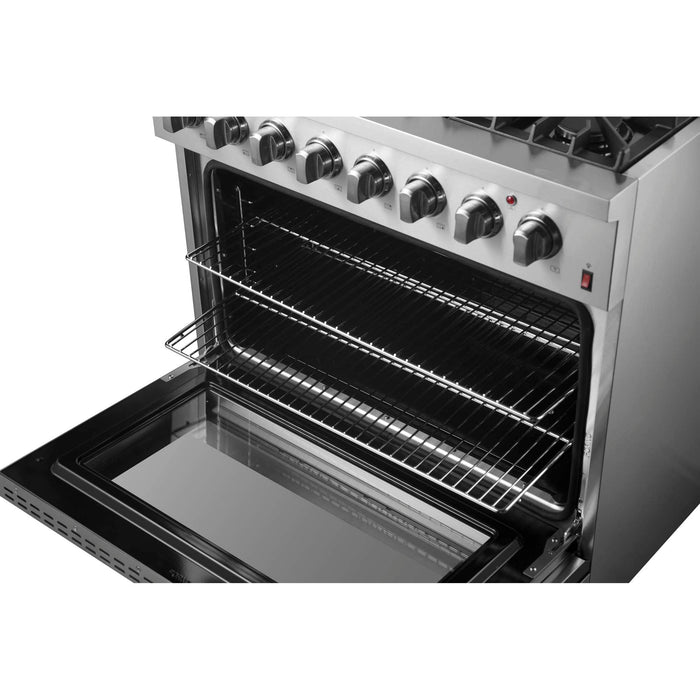 Forno Marco 36-Inch Dual Fuel Range, 6 Sealed Burners - 67,000 BTU, 5.36 cu.ft. True Convection Oven FORNO