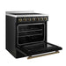 Forno Paolo 30" Freestanding Electric Range in Black, 4.38 cu.ft. True Convection Oven FORNO