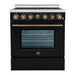 Forno Paolo 30" Freestanding Electric Range in Black, 4.38 cu.ft. True Convection Oven FORNO