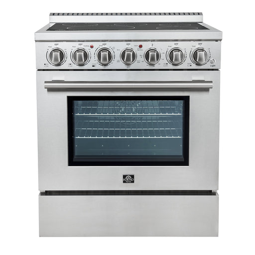 Forno Paolo 30" Freestanding Electric Range in Stainless-Steel, 4.38 cu.ft. True Convection Oven FORNO