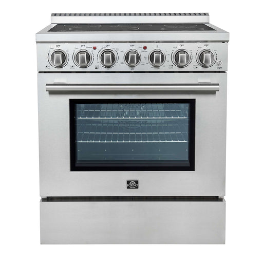 Forno Paolo 30" Freestanding Electric Range in Stainless-Steel, 4.38 cu.ft. True Convection Oven FORNO