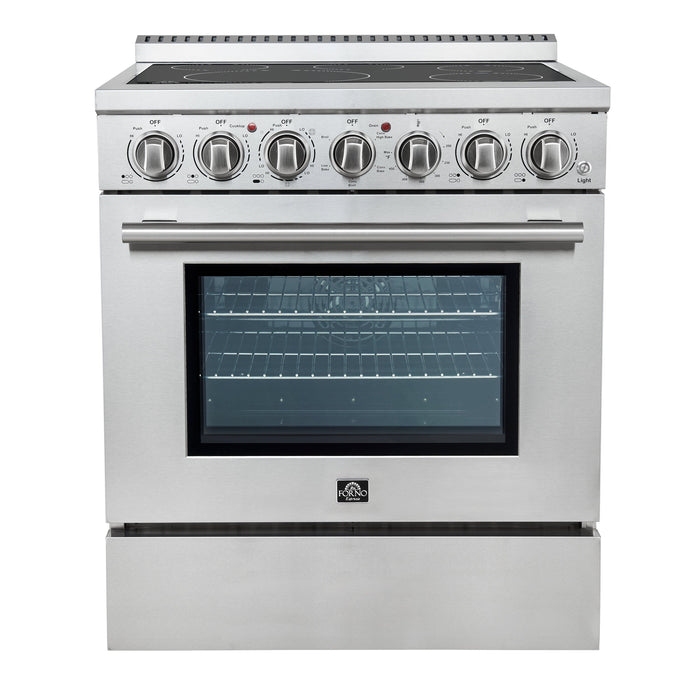 Forno Paolo 30" Freestanding Electric Range in Stainless-Steel, 4.38 cu.ft. True Convection Oven FORNO