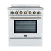 Forno Paolo 30" Freestanding Electric Range in White, 4.38 cu.ft. True Convection Oven FORNO