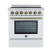 Forno Paolo 30" Freestanding Electric Range in White, 4.38 cu.ft. True Convection Oven FORNO