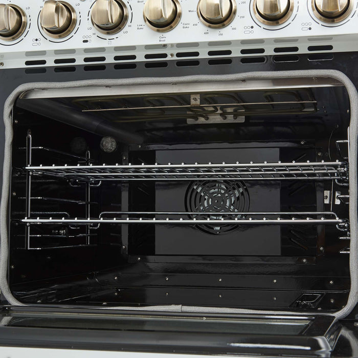 Forno Paolo 30" Freestanding Electric Range in White, 4.38 cu.ft. True Convection Oven FORNO