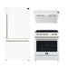 Forno 3-Piece Bundle - Leonardo Espresso 30" White Range, 30" Range Hood, 31" Bottom Freezer FORNO
