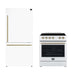 Forno 2-Piece Bundle - Leonardo 30" White Range & 31" Bottom Freezer Refrigerator FORNO