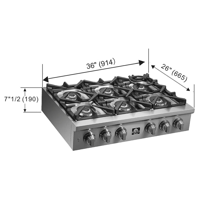 Forno Spezia Alta Qualita 36" Pro-Style Gas Rangetop FORNO