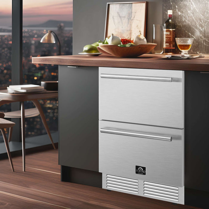 Forno Como 24" Indoor Outdoor Drawer Refrigerator, 4.87 cu.ft. FORNO