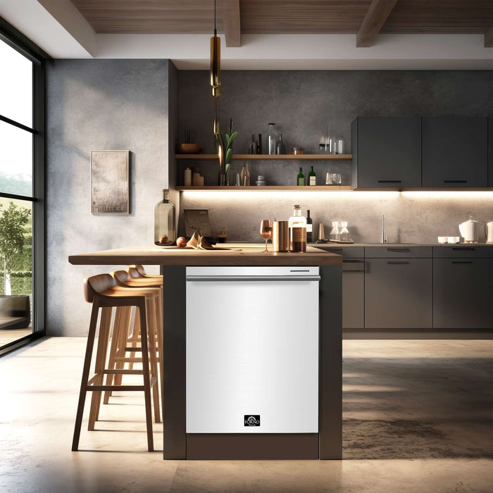 Forno Pozzo 24 " Built-In Tall Tub Top Control White Dishwasher, 49 dBA FORNO
