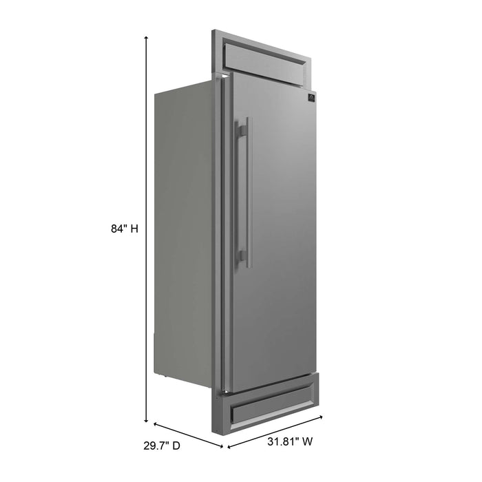 Forno Maderno 28" Built-In Convertible Refrigerator, 13.6 cu.ft. Right Swing with Decorative Grill - 32" Wide FORNO