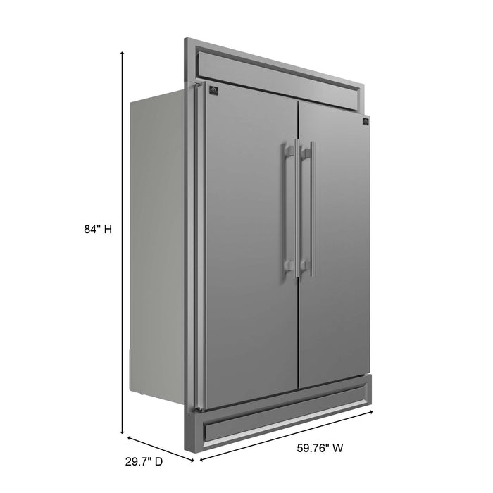 Forno Maderno 2-28 " Wide Units with Decorative Trim - 84" High Convertible Refrigerator/Freezer, 27.2 cu.ft FORNO