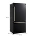 Forno 3-Piece Bundle - Leonardo Espresso 30" Black Range, 30" Range Hood, 31" Black Bottom Freezer FORNO