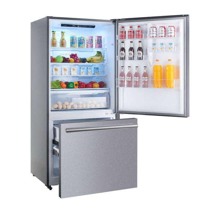 Forno Milano Espresso 31" Stainless 17.2 cu. ft. Right Swing Bottom Freezer Refrigerator FORNO