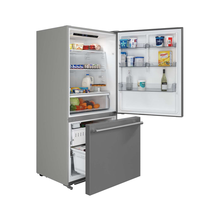 Forno Milano Espresso 31" Stainless 17.2 cu. ft. Right Swing Bottom Freezer Refrigerator FORNO