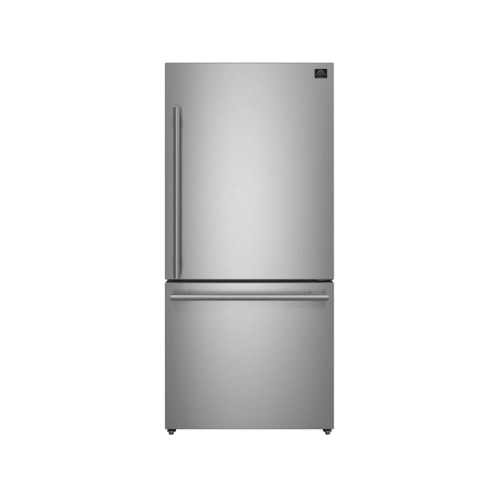 Forno Milano Espresso 31" Stainless 17.2 cu. ft. Right Swing Bottom Freezer Refrigerator FORNO