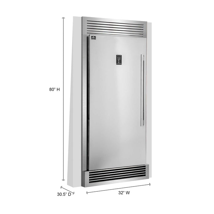 Forno Rizzuto 28" Upright Convertible Freezer Left Swing with Decorative Grill - 32" Wide FORNO