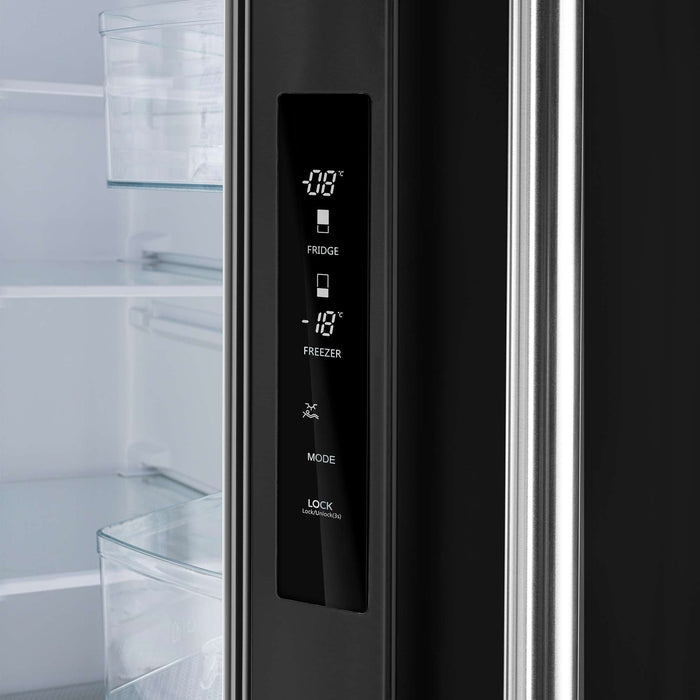 Forno Gallipoli Espresso 30" Black French Door Refrigerator, 17.5 Cu.Ft., Bottom Freezer, Ice Maker FORNO