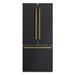Forno Gallipoli Espresso 30" Black French Door Refrigerator, 17.5 Cu.Ft., Bottom Freezer, Ice Maker FORNO