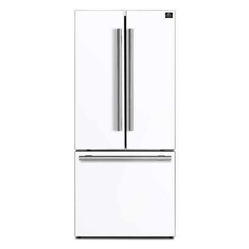 Forno Gallipoli Espresso 30" White French Door Refrigerator, 17.5 Cu.Ft., Bottom Freezer, Ice Maker FORNO
