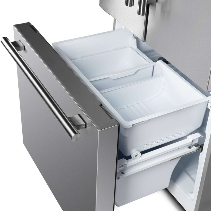 Forno Gallipoli 30" French Door Refrigerator, 17.5 cu.ft. Capacity & Decorative Grill - 34" Wide FORNO