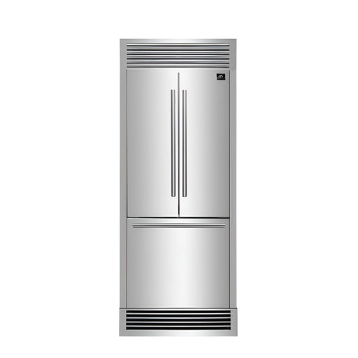 Forno Gallipoli 30" French Door Refrigerator, 17.5 cu.ft. Capacity & Decorative Grill - 34" Wide FORNO