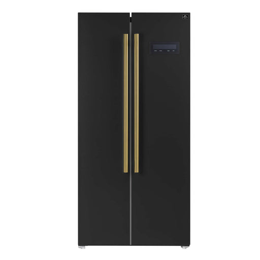 Forno Salerno Espresso 33" Side-by-Side 15.6 Cu.Ft. Black Refrigerator FORNO
