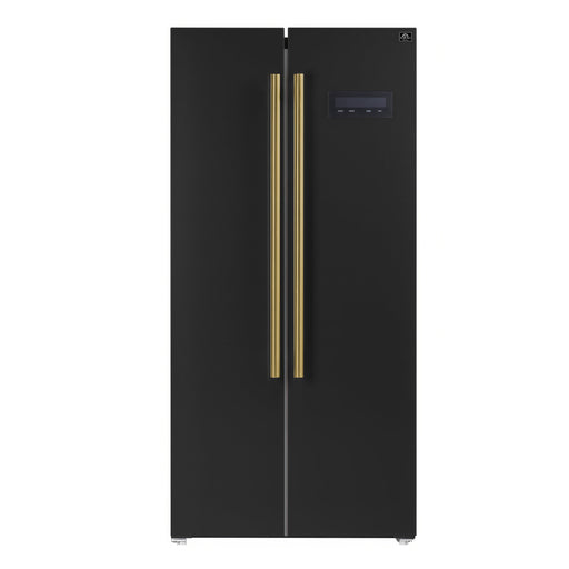Forno Salerno Espresso 33" Side-by-Side 15.6 Cu.Ft. Black Refrigerator FORNO