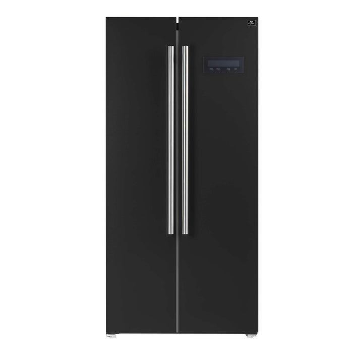 Forno Salerno Espresso 33" Side-by-Side 15.6 Cu.Ft. Black Refrigerator FORNO