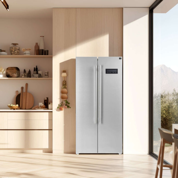 Forno Salerno 33" Side-by-Side Stainless Steel Refrigerator 15.6 cu.ft FORNO