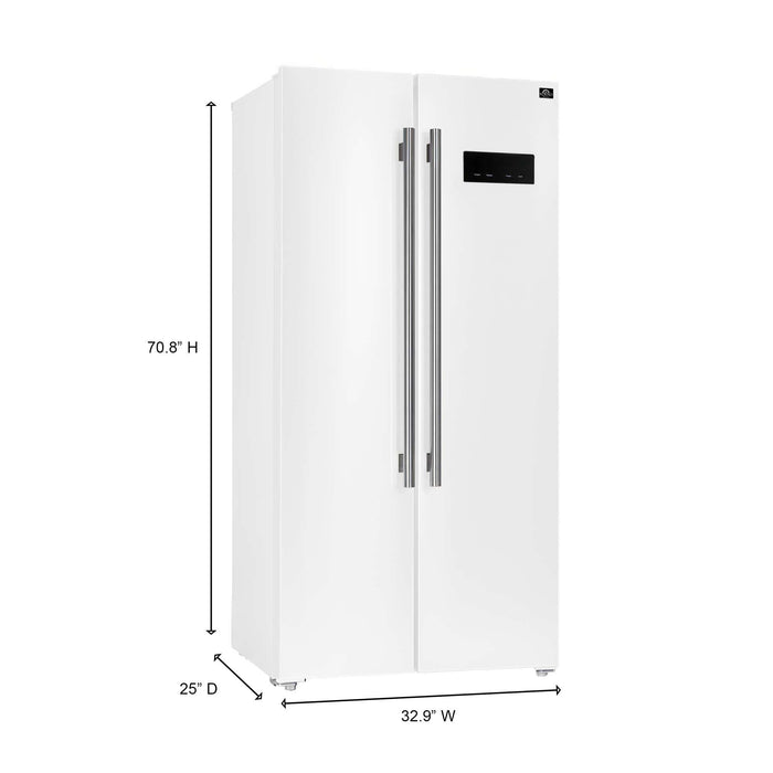 Forno Salerno Espresso 33" Side-by-Side 15.6 cu. ft White Refrigerator FORNO