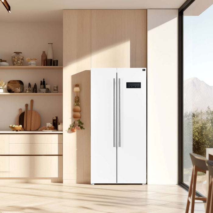 Forno Salerno Espresso 33" Side-by-Side 15.6 cu. ft White Refrigerator FORNO