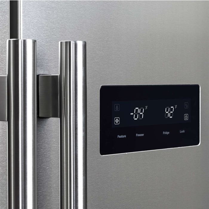 Forno Salerno 33" Built-in Stainless Steel Refrigerator 15.6 cu. ft - With Decorative Grill - 37" Wide FORNO