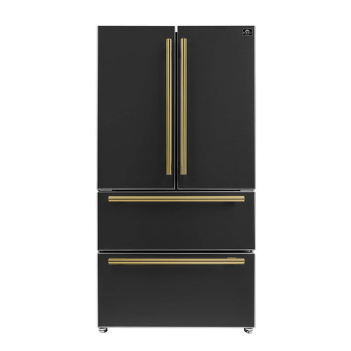 Forno Moena Espresso 36" French Door Refrigerator in Black, 19.2 cu. ft FORNO