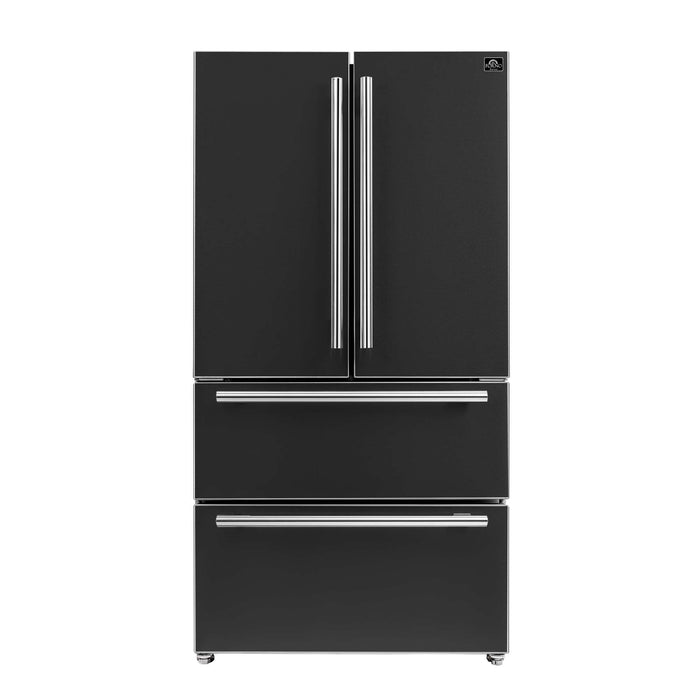 Forno Moena Espresso 36" French Door Refrigerator in Black, 19.2 cu. ft FORNO