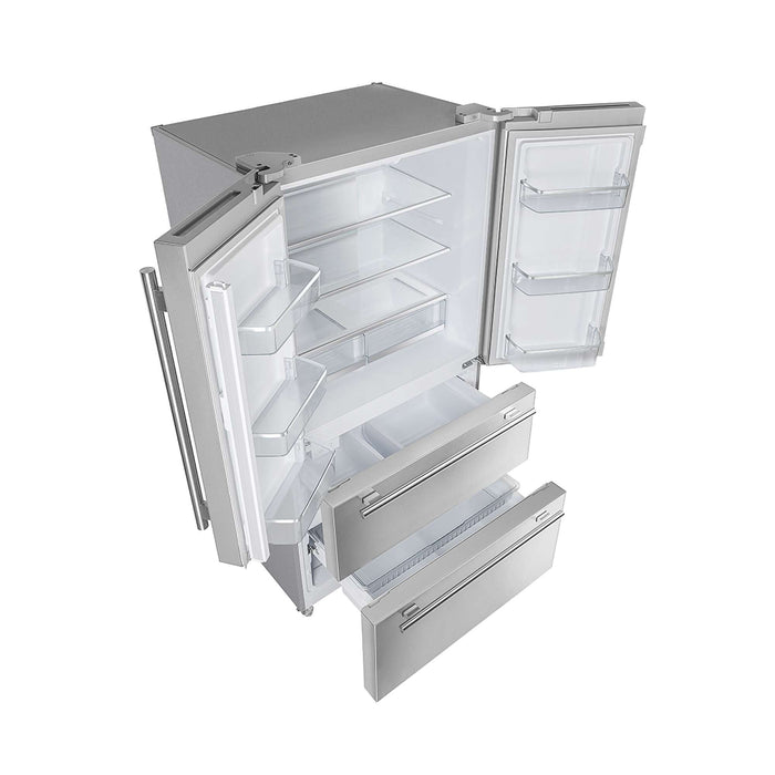 Forno Moena 36" French Door 19.2 cu. ft Stainless Steel Refrigerator with Factory Installed Ice-maker FORNO