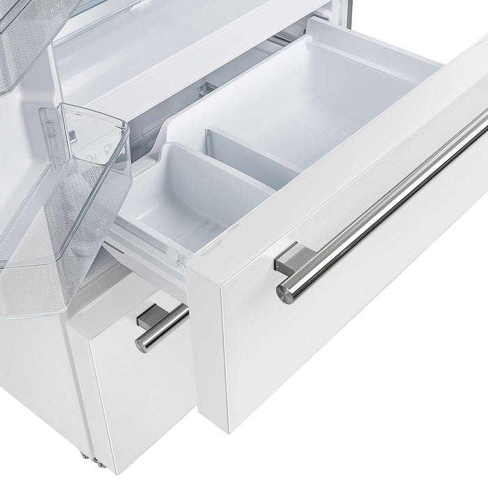 Forno Moena Espresso 36" French Door Refrigerator in White, 19.2 cu. ft FORNO