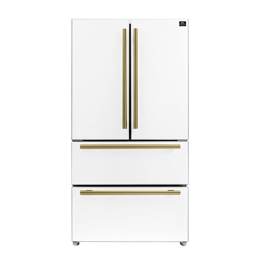 Forno Moena Espresso 36" French Door Refrigerator in White, 19.2 cu. ft FORNO