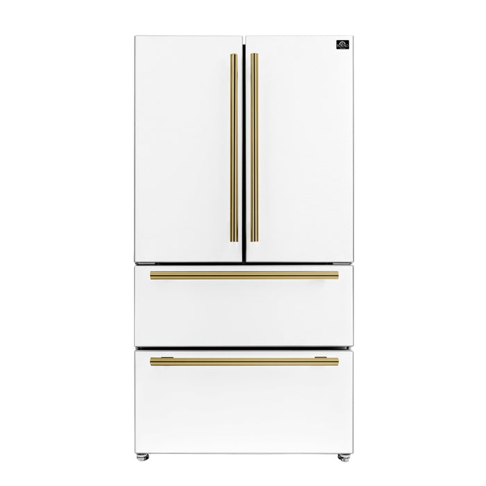 Forno Moena Espresso 36" French Door Refrigerator in White, 19.2 cu. ft FORNO